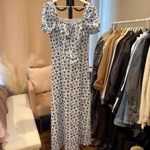 Floral Blue and White Women's Dress